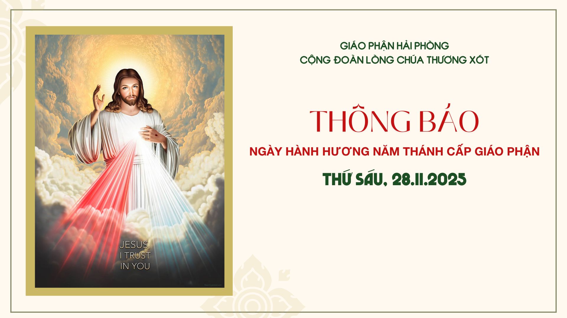 Cộng Đoàn Lòng Chúa Thương Xót: Thông báo ngày hành hương Năm thánh 2025